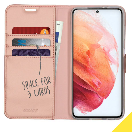 Accezz Wallet Softcase Booktype Galaxy S21 Plus - Rosé Goud (D)