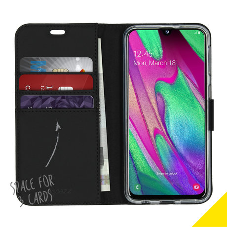 Accezz Wallet Softcase Booktype Samsung Galaxy A40 - Zwart (D)