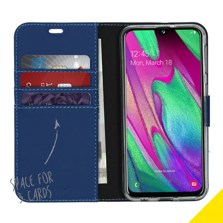 Accezz Wallet Softcase Booktype Samsung Galaxy A40 - Blauw (D)
