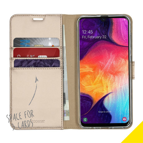 Accezz Wallet Softcase Booktype Samsung Galaxy A50 / A30s - Goud (D)