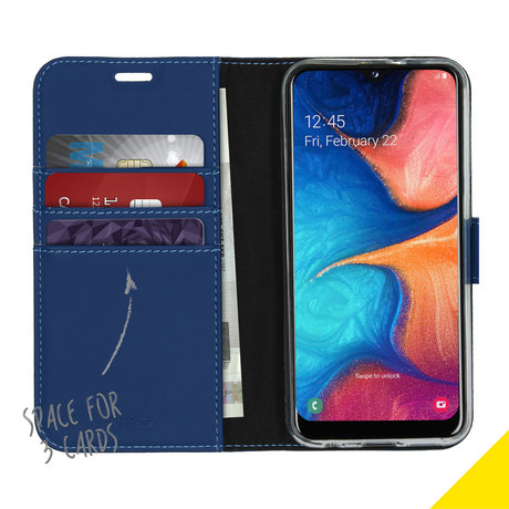 Accezz Wallet Softcase Booktype Samsung Galaxy A20e - Donkerblauw (D)