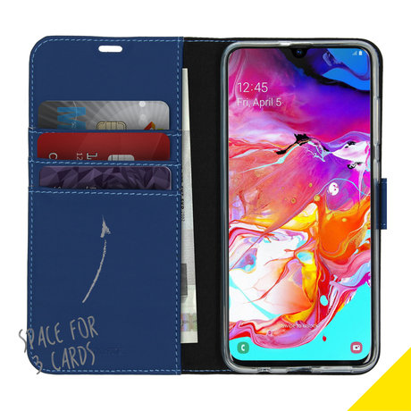 Accezz Wallet Softcase Booktype Samsung Galaxy A70 - Donkerblauw (D)