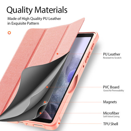 Dux Ducis Domo Bookcase Samsung Galaxy Tab A7 Lite - Rosé Goud (D)