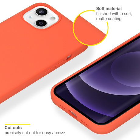 Accezz Liquid Silicone Backcover iPhone 13 - Nectarine (D)