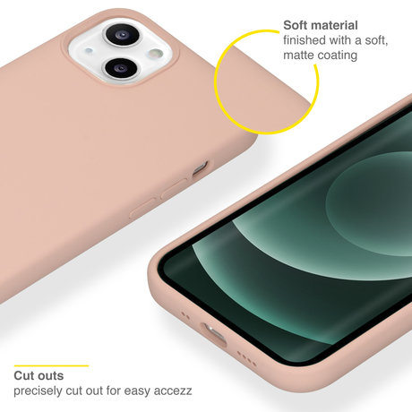 Accezz Liquid Silicone Backcover iPhone 13 Mini - Roze (D)
