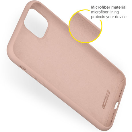 Accezz Liquid Silicone Backcover iPhone 13 Mini - Roze (D)