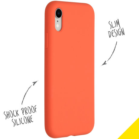 Accezz Liquid Silicone Backcover iPhone Xr - Nectarine (D)