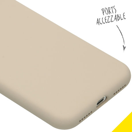 Accezz Liquid Silicone Backcover iPhone Xs / X - Stone (D)