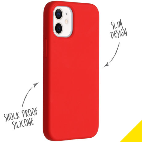 Accezz Liquid Silicone Backcover iPhone 12 Mini - Rood (D)