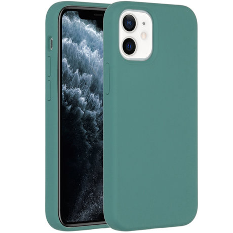Accezz Liquid Silicone Backcover iPhone 12 Mini - Donkergroen (D)