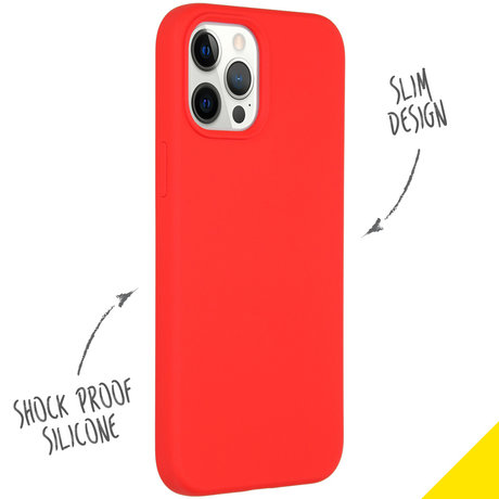 Accezz Liquid Silicone Backcover iPhone 12 Pro Max - Rood (D)