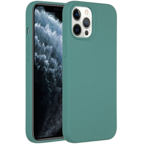 Accezz Liquid Silicone Backcover iPhone 12 Pro Max - Donkergroen (D)