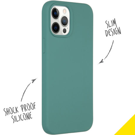 Accezz Liquid Silicone Backcover iPhone 12 Pro Max - Donkergroen (D)