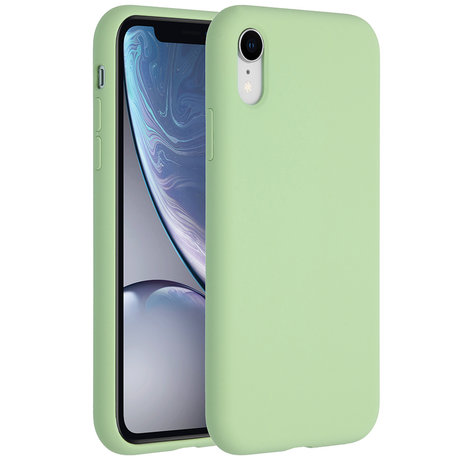 Accezz Liquid Silicone Backcover iPhone Xr - Groen (D)