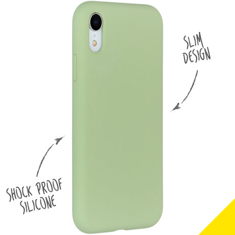 Accezz Liquid Silicone Backcover iPhone Xr - Groen (D)