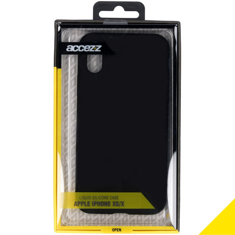 Accezz Liquid Silicone Backcover iPhone Xs / X - Zwart (D)