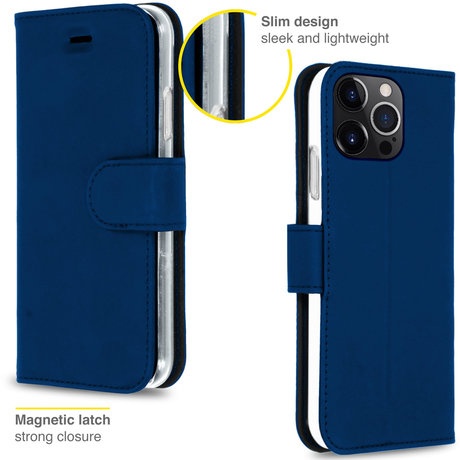 Accezz Wallet Softcase Booktype iPhone 13 Pro - Donkerblauw (D)