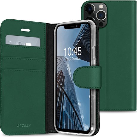 Accezz Wallet Softcase Booktype iPhone 13 Pro - Groen (D)