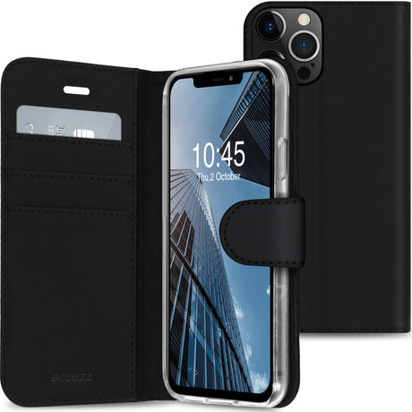 Accezz Wallet Softcase Booktype iPhone 13 Pro Max - Zwart (D)