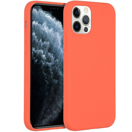 Accezz Liquid Silicone Backcover iPhone 12 (Pro) - Nectarine (D)
