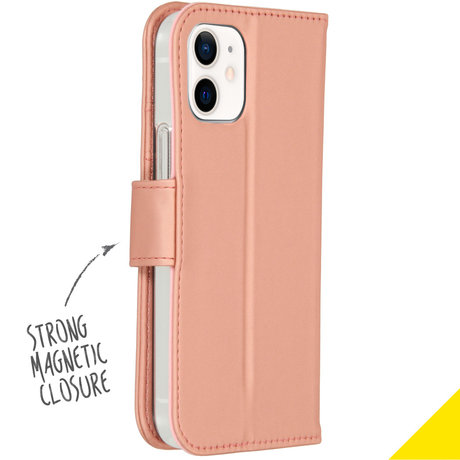 Accezz Wallet Softcase Booktype iPhone 12 Mini - Rosé Goud (D)