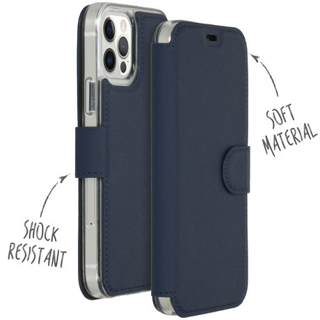Accezz Xtreme Wallet Booktype iPhone 12 (Pro) - Donkerblauw (D)