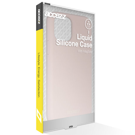 Accezz Liquid Silicone Backcover met MagSafe iPhone 12 Mini - Roze (D)