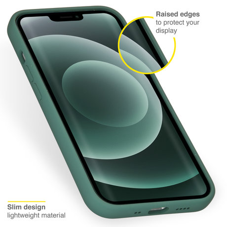 Accezz Liquid Silicone Backcover met MagSafe iPhone 13 Mini - Groen (D)