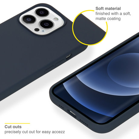 Accezz Liquid Silicone Backcover met MagSafe iPhone 13 Pro - Donkerblauw (D)