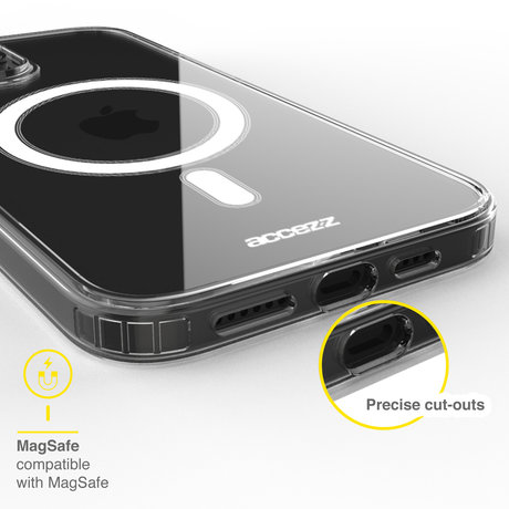 Accezz Clear Backcover met MagSafe iPhone 13 Pro - Transparent (D)