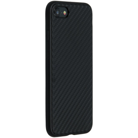 Carbon Softcase Backcover iPhone SE (2020) / 8 / 7 - Zwart (D)