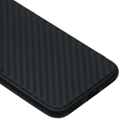 Carbon Softcase Backcover iPhone SE (2020) / 8 / 7 - Zwart (D)