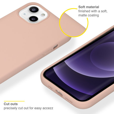 Accezz Liquid Silicone Backcover iPhone 13 - Roze (D)