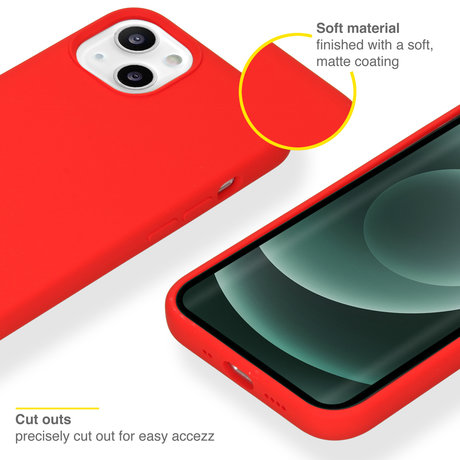 Accezz Liquid Silicone Backcover iPhone 13 Mini - Rood (D)
