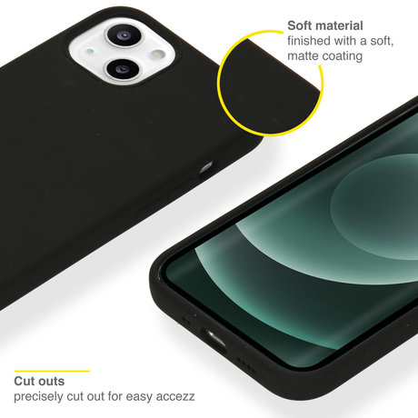 Accezz Liquid Silicone Backcover iPhone 13 Mini - Zwart (D)