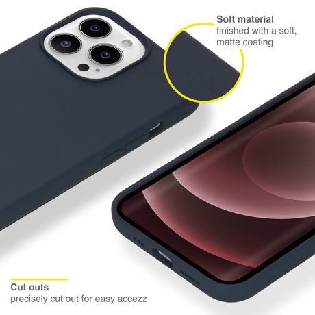 Accezz Liquid Silicone Backcover iPhone 13 Pro Max - Donkerblauw (D)