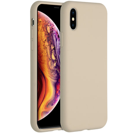 Accezz Liquid Silicone Backcover iPhone Xs / X - Stone (D)
