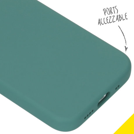 Accezz Liquid Silicone Backcover iPhone 12 Mini - Donkergroen (D)