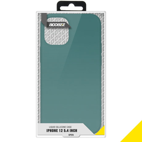 Accezz Liquid Silicone Backcover iPhone 12 Mini - Donkergroen (D)