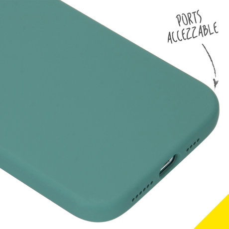 Accezz Liquid Silicone Backcover iPhone 12 Pro Max - Donkergroen (D)