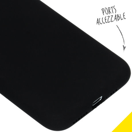 Accezz Liquid Silicone Backcover iPhone Xs / X - Zwart (D)
