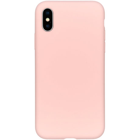 Accezz Liquid Silicone Backcover iPhone Xs / X - Roze (D)