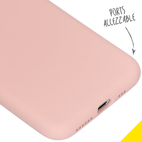 Accezz Liquid Silicone Backcover iPhone Xs / X - Roze (D)