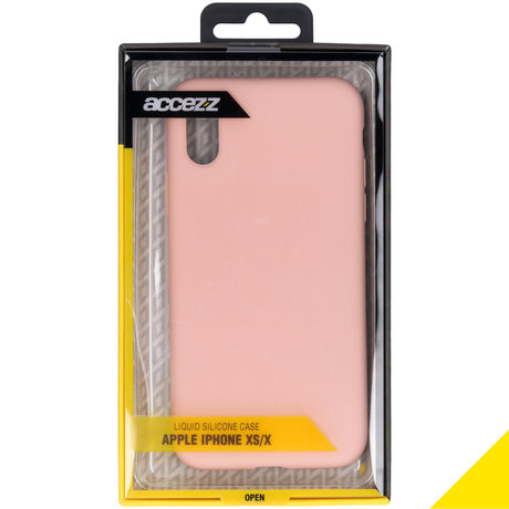 Accezz Liquid Silicone Backcover iPhone Xs / X - Roze (D)