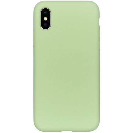 Accezz Liquid Silicone Backcover iPhone Xs / X - Groen (D)