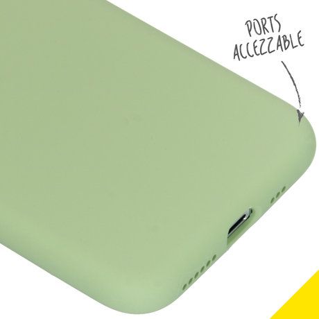 Accezz Liquid Silicone Backcover iPhone Xs / X - Groen (D)