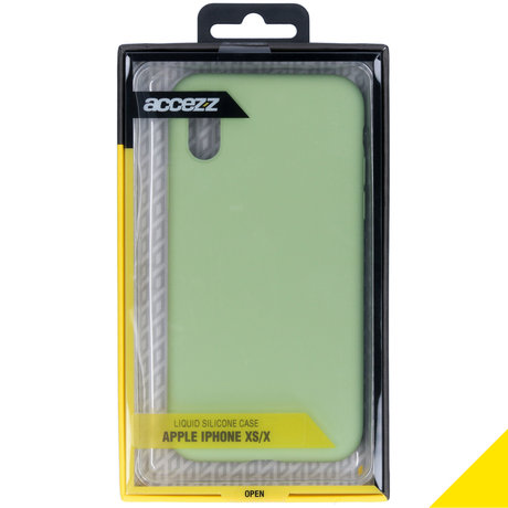 Accezz Liquid Silicone Backcover iPhone Xs / X - Groen (D)