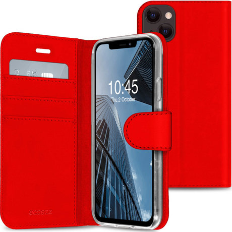 Accezz Wallet Softcase Booktype iPhone 13 - Rood (D)