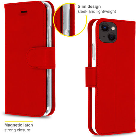 Accezz Wallet Softcase Booktype iPhone 13 - Rood (D)