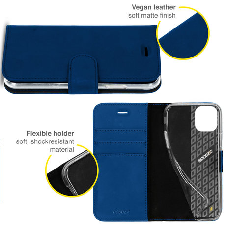 Accezz Wallet Softcase Booktype iPhone 13 Pro - Donkerblauw (D)